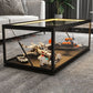 Glass Top Coffee Cocktail Table Block/4 Legs Contemporary Trunk Storage Clearhalo 'Coffee & Accent Tables' 'Coffee Tables' 'coffee_tables' 'furn' 'furn_coffee_tables' 'Furniture' 'Living Room Furniture' 1200x1200_e0b5d2b6-2e8b-45ee-92fa-c077508ee680