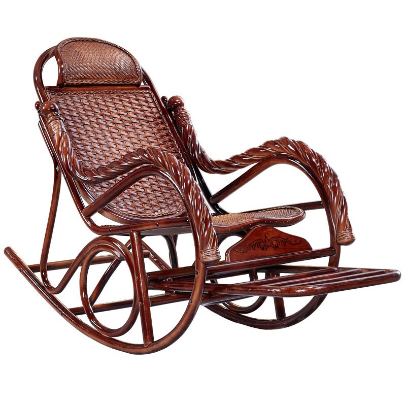 Woven Rope Rocking Chair Rattan Traditional Solid Rocking Accent Chair with Cushions Clearhalo 'Chairs & Seating' 'furn' 'furn_rocking_chairs' 'Furniture' 'Living Room Furniture' 'Rocking Chairs' 'rocking_chairs' 1200x1200_e0b74599-f145-4a10-af5e-6a8633952c6c