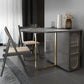 Modern Sintered Stone Dining Table Oval Drop-Leaf 59" Dining Table with Gold Frame Clearhalo ' dining_table' 'Dining Tables & Seating' 'Dining Tables' 'furn' 'furn_dining_table' 'Furniture' 'furniture_dining_table' 'Kitchen & Dining Furniture' 'kitchen&dining_furn' 'kitchen' 'kitchen_dining_table' 1200x1200_e0b7c3eb-0724-412b-a0aa-eec74d30fcbf