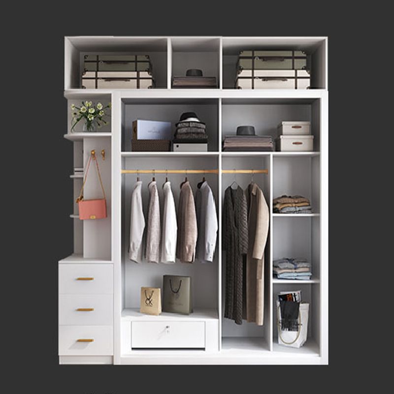 Armoire en bois de style contemporain placard de garde-robe de porte à porte douce avec tiroir