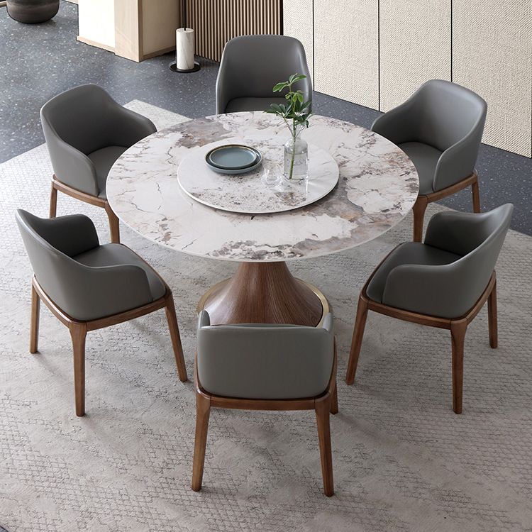 Modern Sintered Stone Dining Table Round Table with Wooden Pedestal for Restaurant Clearhalo ' dining_table' 'Dining Tables & Seating' 'Dining Tables' 'furn' 'furn_dining_table' 'Furniture' 'furniture_dining_table' 'Kitchen & Dining Furniture' 'kitchen&dining_furn' 'kitchen' 'kitchen_dining_table' 1200x1200_e0b9e88a-5160-45c1-b9fa-9b17bfdfd020