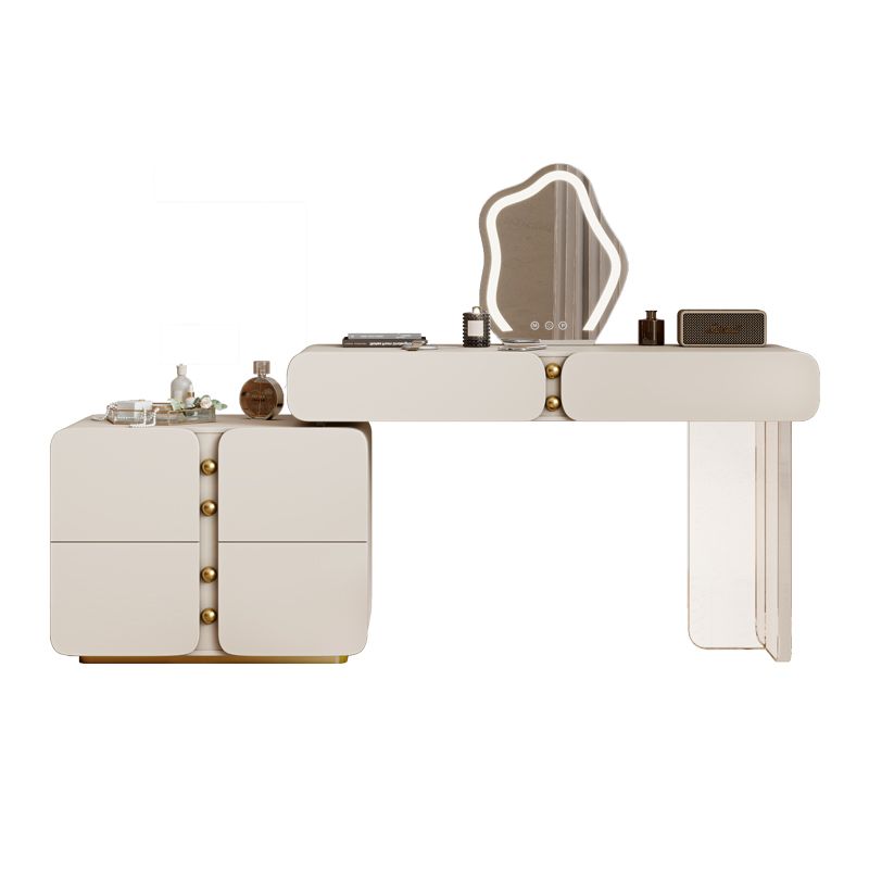 13.77 "Large Vanity Vanity White Makeup Vanity Desk Table avec 2/6 tiroirs