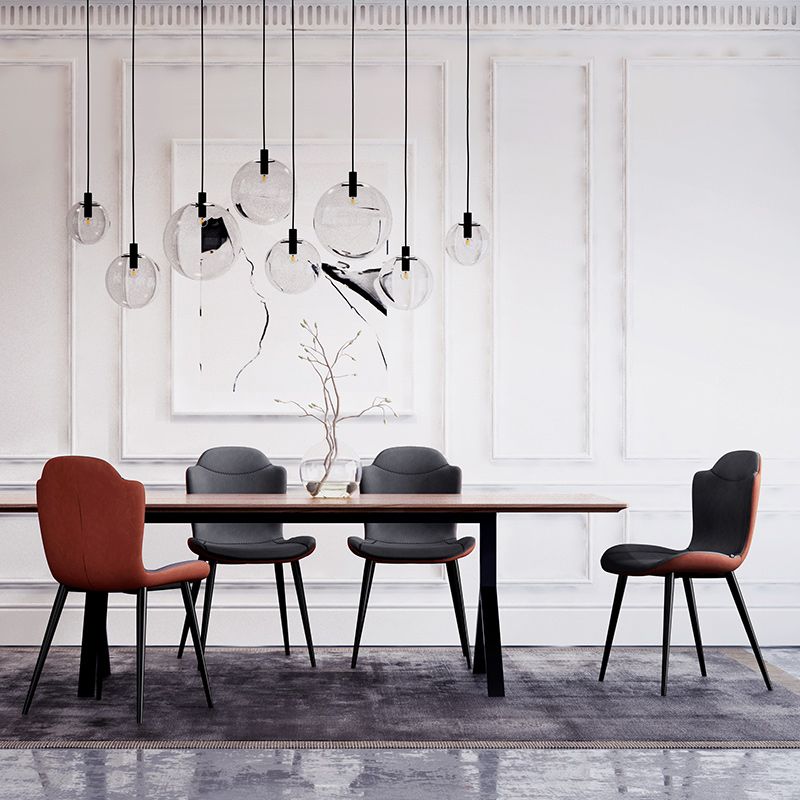 Modern Design Leather Dining Arm Chairs Wingback Parsons Side Chair for Kitchen Clearhalo ' kitchen&dining_furn' 'Dining Chairs' 'Dining Tables & Seating' 'dining_chair' 'furn' 'furn_dining_chair' 'Furniture' 'furniture_dining_chair' 'Kitchen & Dining Furniture' 'kitchen' 1200x1200_e0ba1d87-d5fc-4e01-a178-80256048abba