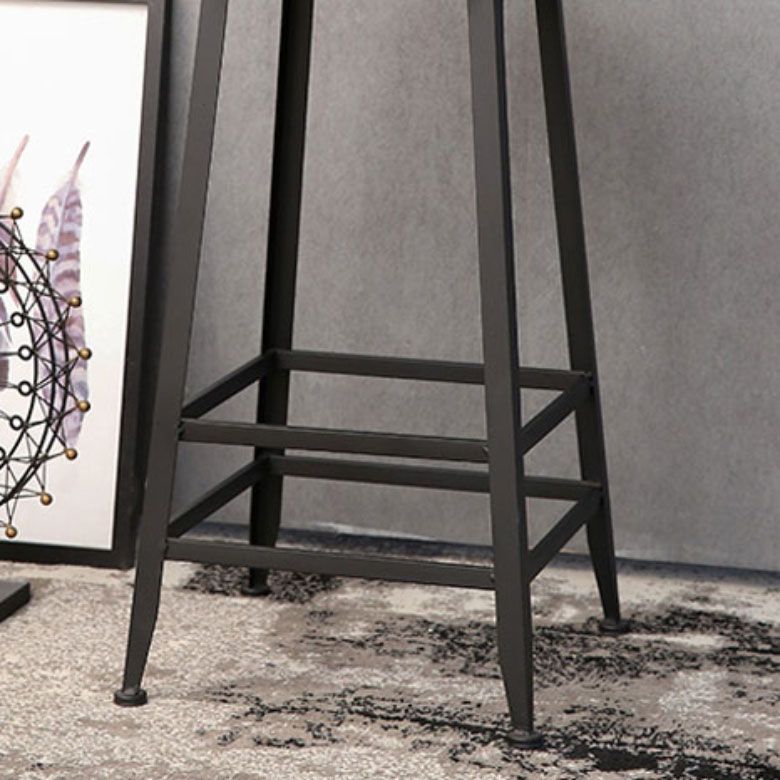Contemporary Bar Stools Armless Dining Stools with Black Metal Base Clearhalo 'Bar Furniture' 'Bar Stools' 'bar_stools' 'furn' 'furn_bar_stools' 'Furniture' 'Kitchen & Dining Furniture' 1200x1200_e0bace6c-b66f-4f3d-bbe2-fbae340c2422