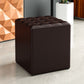 Simplicity Plain Ottoman Stool Water Resistant Genuine Leather Chair Ottoman