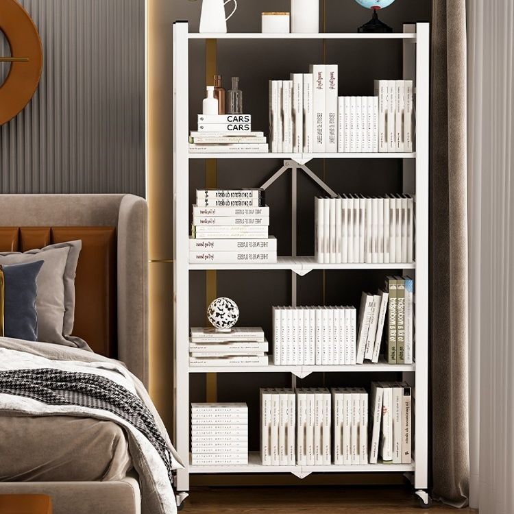 Folding Steel Industrial Etagere Bookshelf Open Bookshelf with Caster Wheels Clearhalo 'Bookcases' 'furn' 'furn_bookcases' 'Furniture' 'furniture_bookcases' 'Office Furniture' 1200x1200_e0bc1150-4f3a-46c3-839e-6aacc957e942