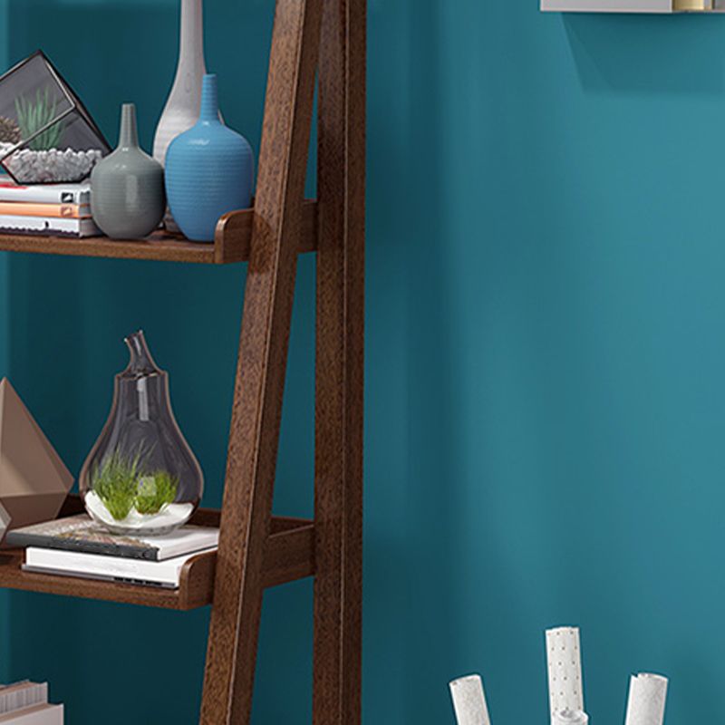 Estantería de la escalera estantería moderna de nogal con 4 estantes para la oficina en casa
