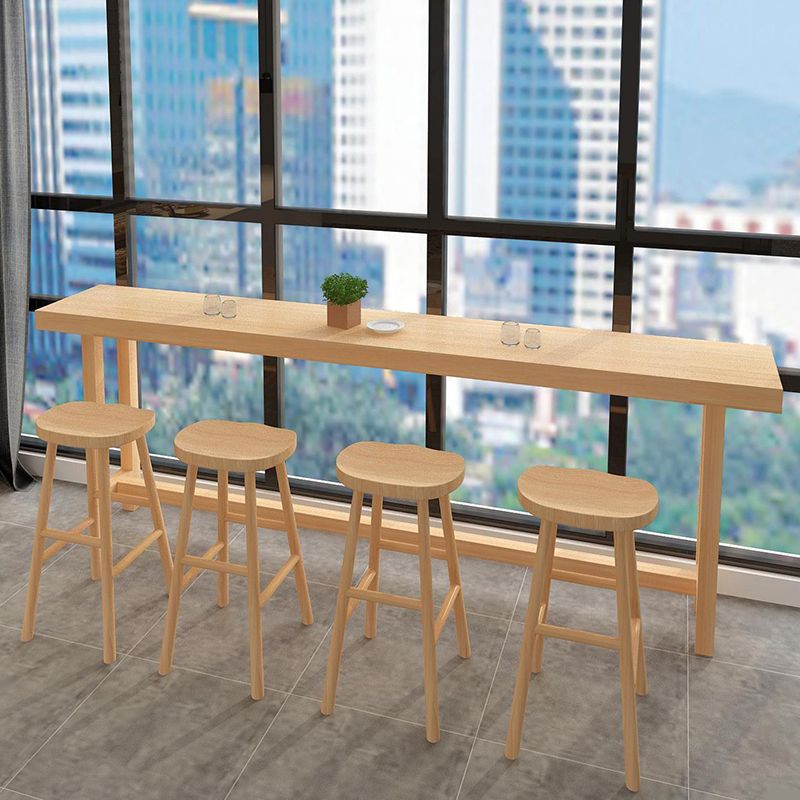 Natural Solid Wood Bar Dining Table Rectangle Bar Height Pub Table Clearhalo 'Bar Furniture' 'Bar Tables' 'bar_tables' 'furn' 'furn_bar_tables' 'Furniture' 'Kitchen & Dining Furniture' 1200x1200_e0bdbe64-294a-40cb-9688-3812e24e3158