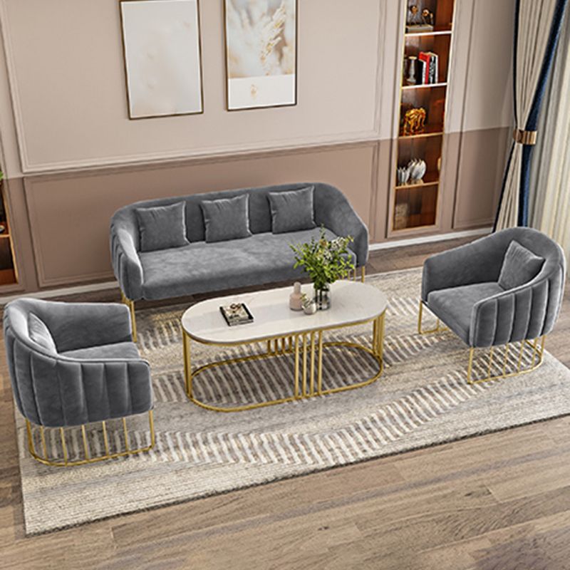 25,59 "W x 29.52" H divano a smoking in velluto divano contemporaneo divano con schiena stretta