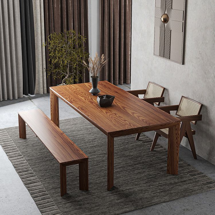 Industrial Rectangle Dining Room Table Solid Wood Fixed Kitchen Desk Clearhalo 'Dining Tables & Seating' 'Dining Tables' 'dining_table' 'furn' 'furn_dining_table' 'Furniture' 'Kitchen & Dining Furniture' 1200x1200_e0bf8916-56d4-494f-8a9c-94d48beaa1b1