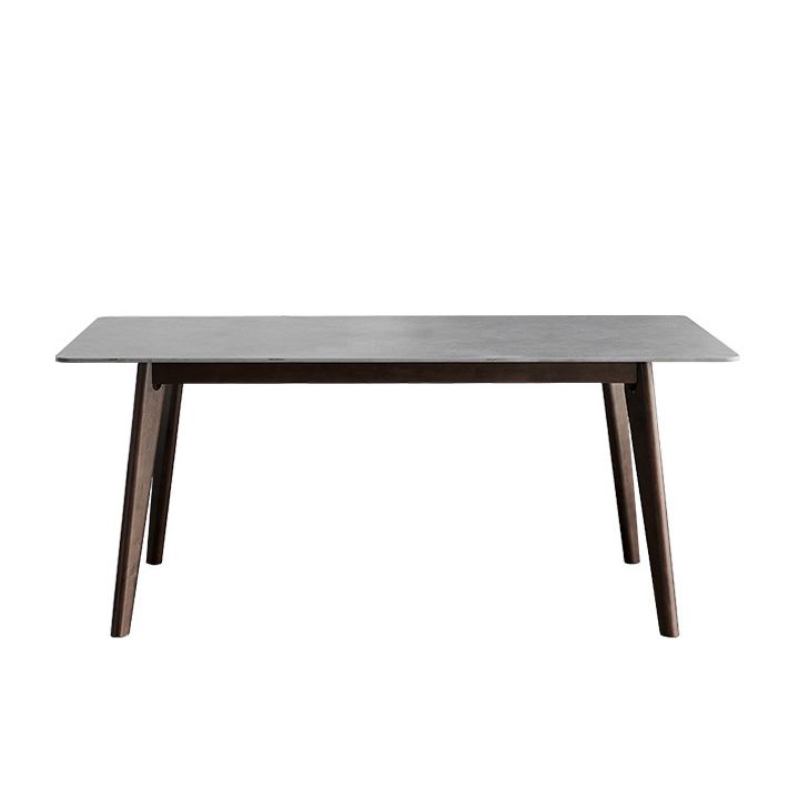 Stone Top Dining Table Mid-Century Modern Dining Table with 4 Oak Wood Legs Clearhalo 'Dining Tables & Seating' 'Dining Tables' 'dining_table' 'furn' 'furn_dining_table' 'Furniture' 'furniture_dining_table' 'Kitchen & Dining Furniture' 'kitchen' 'kitchen_dining_table' 1200x1200_e0bfade0-ba62-43ae-bd70-8924c602eea8