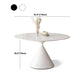 Round Stone Dining Table Modern White-black Furniture with Pedestal Base for Home