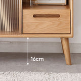 ナチュラルガラスパーン付きソリッドウッドリビングルームアクセントキャビネット付き