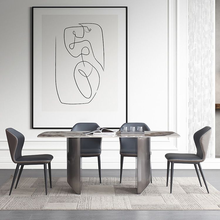 Metal Traditional Luxury Table Rectangular Sintered Stone Table Clearhalo ' dining_table' 'Dining Tables & Seating' 'Dining Tables' 'furn' 'furn_dining_table' 'Furniture' 'furniture_dining_table' 'Kitchen & Dining Furniture' 'kitchen&dining_furn' 'kitchen' 'kitchen_dining_table' 1200x1200_e0c32e1d-3e4c-4109-a711-51c9de535e87