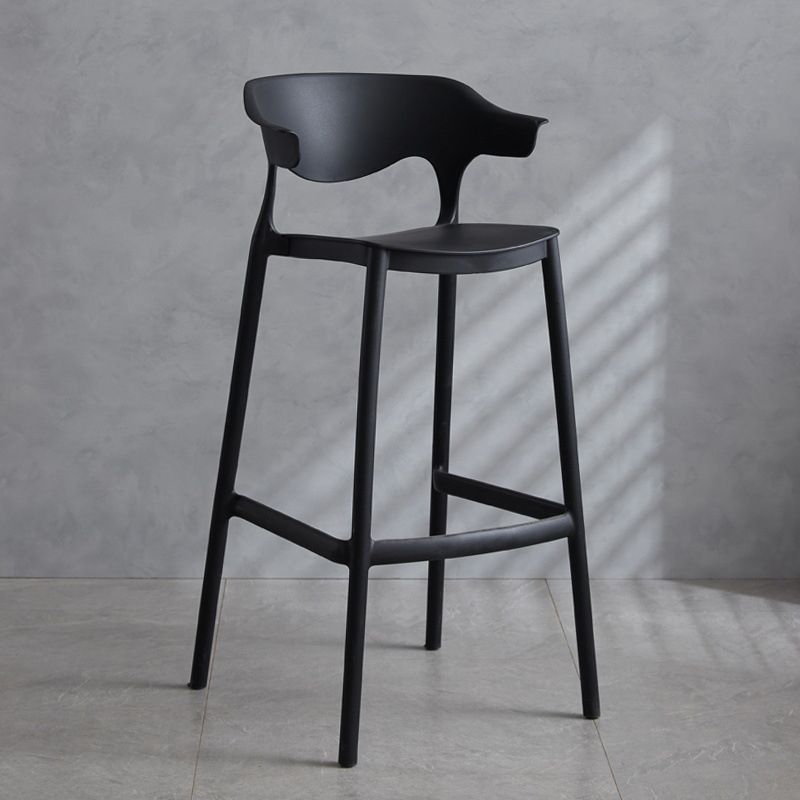Contemporary Plastic Low Back Counter Stool Plastic Furniture in Matte Finish for Indoor Clearhalo 'Bar Furniture' 'Bar Stools' 'bar_stools' 'furn' 'furn_bar_stools' 'Furniture' 'Kitchen & Dining Furniture' 1200x1200_e0c5f410-d94d-4241-a6c2-56854f7b627d