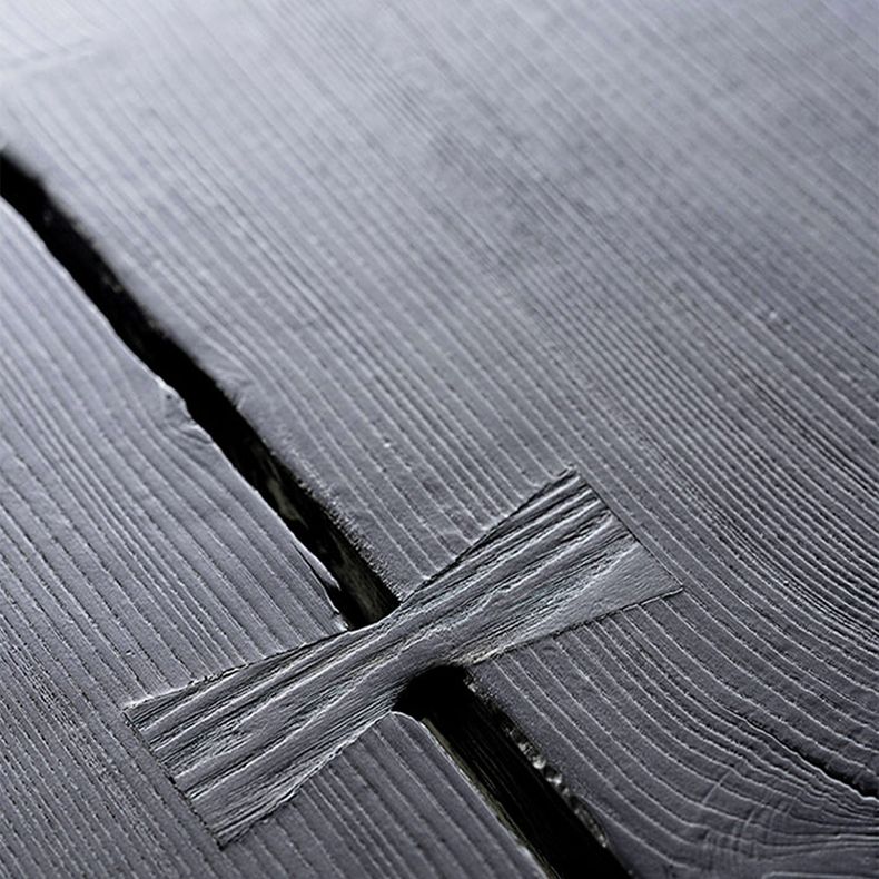 椅子付きの現代的なスタイルのソリッドブラックウッドダイニングテーブル