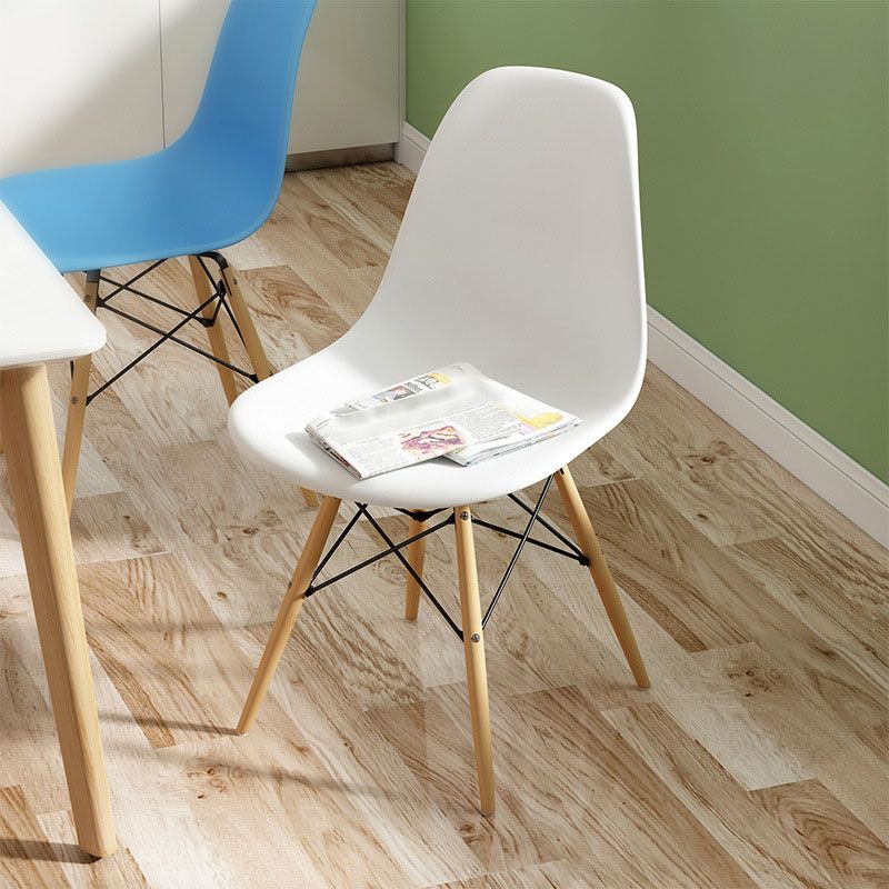 Modern Plastic Home Side Chair Matte Finish Solid Back Dining Chair Clearhalo 'Dining Chairs' 'Dining Tables & Seating' 'dining_chair' 'Furniture' 'furniture_dining_chair' 'Kitchen & Dining Furniture' 1200x1200_e0c6c65f-fbce-4c2c-bd9b-f03a087fe432