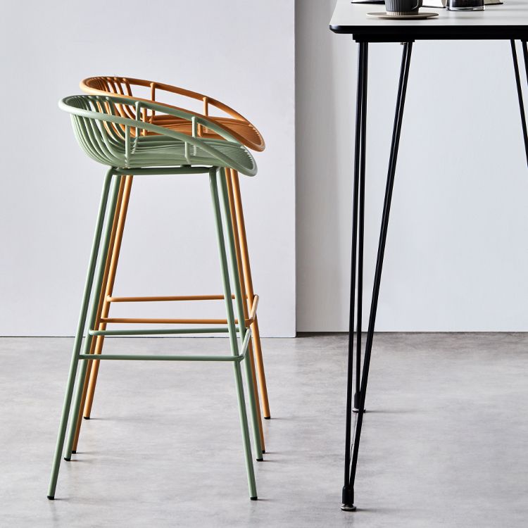 Contemporary Milk Tea Shop Footrest Stool Matte Finish Metal Barstool Clearhalo 'Bar Furniture' 'Bar Stools' 'bar_stools' 'furn' 'furn_bar_stools' 'Furniture' 'furniture_bar_stools' 'Kitchen & Dining Furniture' 1200x1200_e0c83f5d-7531-4c22-9aa7-c89200eb4e6e