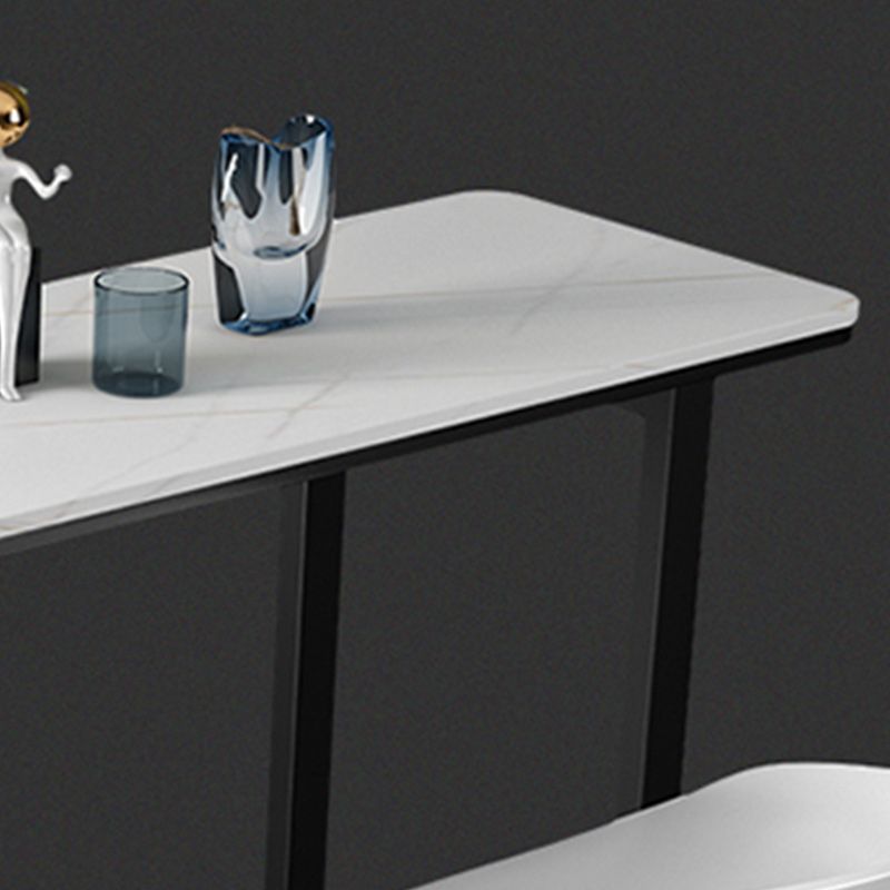 Table de pub à comptoir en pierre intérieure Rectangle Table à manger du bar industriel