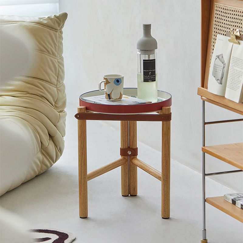 14" Wide Contemporary Corner Table Tray Top Round Accent Side Table