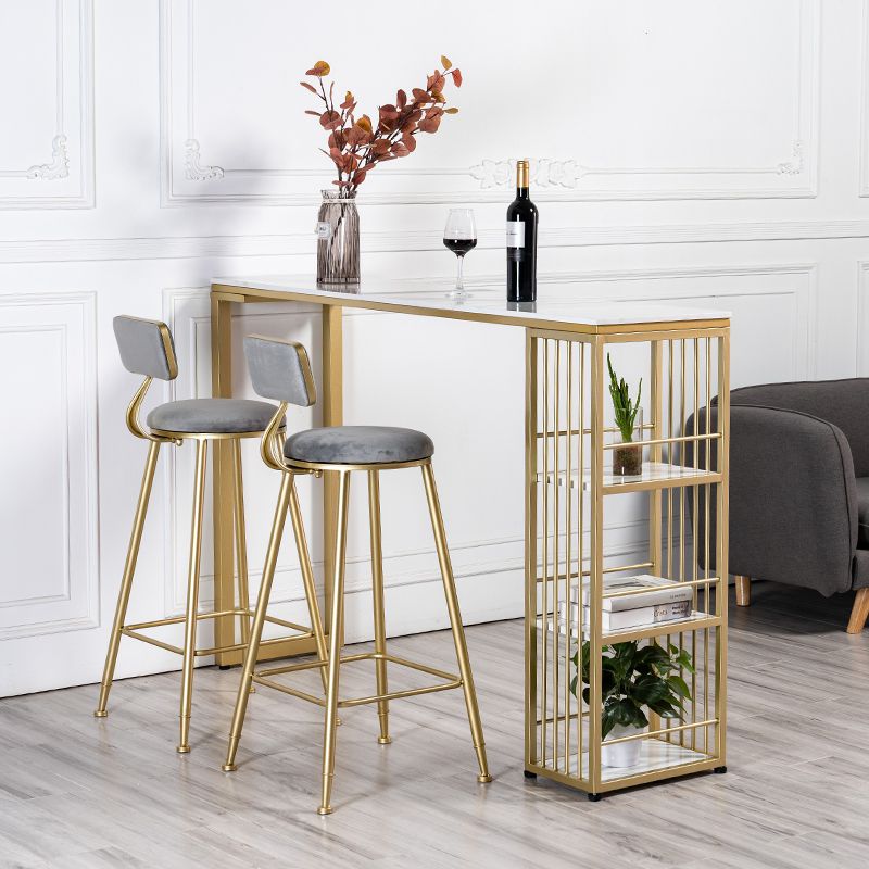 Modern 1/3 Pieces Bar Table Set Rectangle Stone Counter Table with High Stools for Cafe Clearhalo 'Bar Furniture' 'furn' 'furn_home_bar_bar_sets' 'Furniture' 'Home Bars & Bar Sets' 'home_bar_bar_sets' 'Kitchen & Dining Furniture' 1200x1200_e0ce9bcd-7cd6-4cb0-9563-ce405be55344