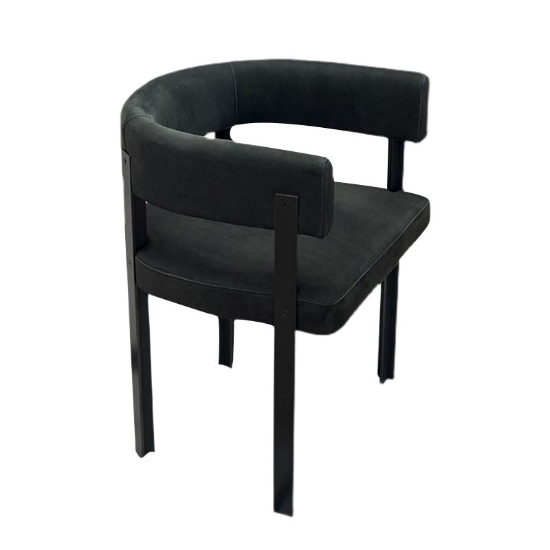 Modern Style Dining Armchairs Upholstered Arm Chairs with Black Metal Legs Clearhalo ' kitchen&dining_furn' 'Dining Chairs' 'Dining Tables & Seating' 'dining_chair' 'furn' 'furn_dining_chair' 'Furniture' 'furniture_dining_chair' 'Kitchen & Dining Furniture' 'kitchen' 1200x1200_e0ceff27-e022-48fb-9823-169aaf9574bb