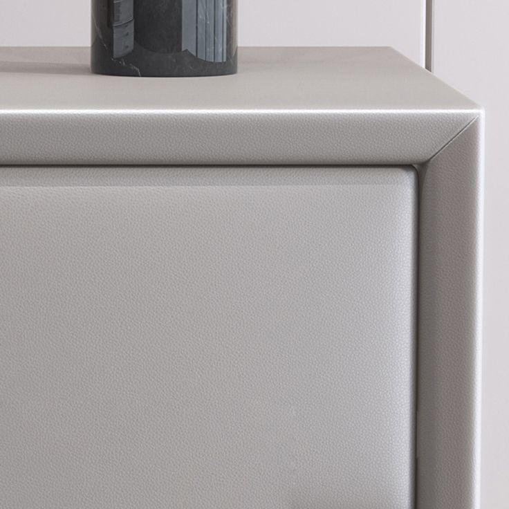 Table de nuit en cuir en bois massif contemporain lit de chevet avec tiroirs