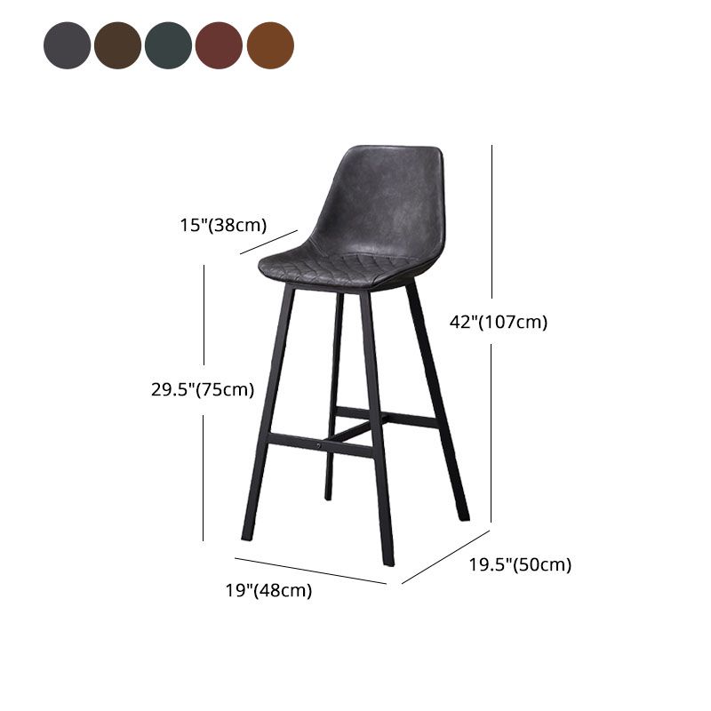 Scandinavian Restaurant Footrest Stool Matte Finish Leather Barstool Clearhalo 'Bar Furniture' 'Bar Stools' 'bar_stools' 'furn' 'furn_bar_stools' 'Furniture' 'furniture_bar_stools' 'Kitchen & Dining Furniture' 1200x1200_e0d0573e-cb5a-4226-b919-074ba1c6995f