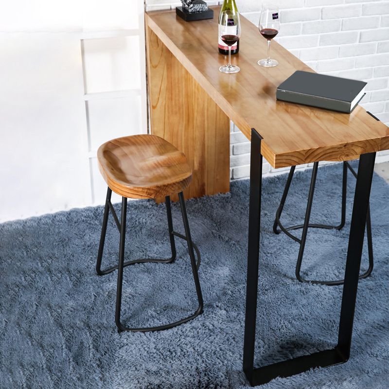 Solid Wood Modern Pub Table Set for Home Metal 1/3 Piece Bar Set Clearhalo 'Bar Furniture' 'furn' 'furn_home_bar_bar_sets' 'Furniture' 'Home Bars & Bar Sets' 'home_bar_bar_sets' 'Kitchen & Dining Furniture' 1200x1200_e0d08feb-b992-4cb7-8b53-7cf205b96e4e