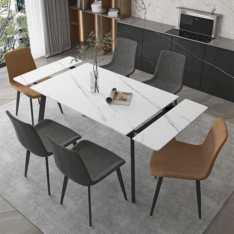 Industrial Style Rectangle Dining Table Extendable Dining Room Home Furniture Clearhalo ' dining_table' 'Dining Tables & Seating' 'Dining Tables' 'furn' 'furn_dining_table' 'Furniture' 'furniture_dining_table' 'Kitchen & Dining Furniture' 'kitchen&dining_furn' 'kitchen' 'kitchen_dining_table' 1200x1200_e0d0b1f9-051b-4687-b788-9b28ebf78ff5