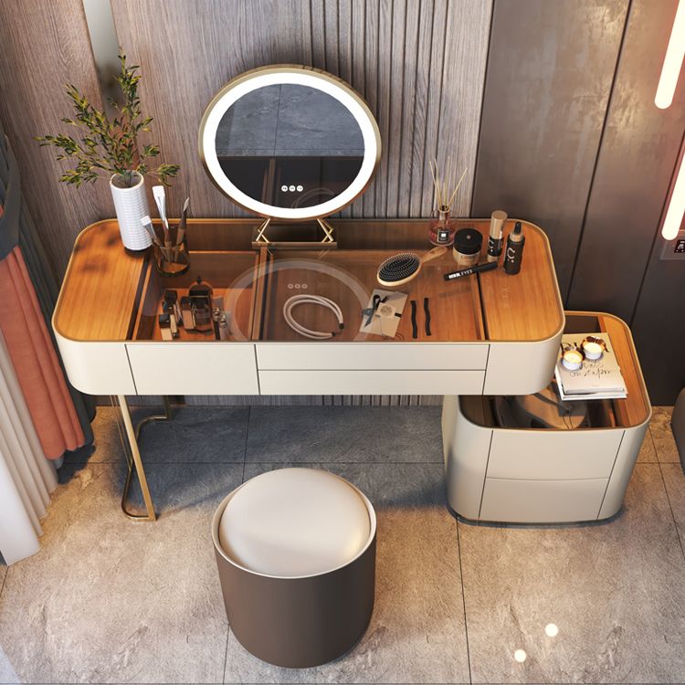 Glazen bovenste slaapkamer make-up ijdelheid 5 opbergladen kleedtafel