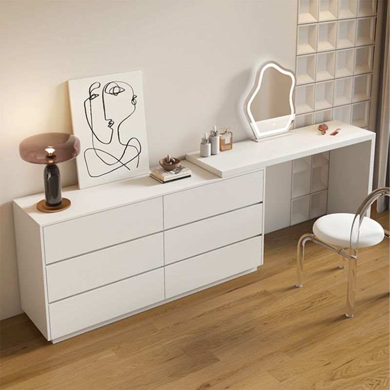 Modern Wooden Standing With Drawer White Bedroom Vanity Dressing Table Clearhalo 'Bedroom Furniture' 'furn' 'furn_makeup_vanities' 'Furniture' 'Makeup Vanities' 'makeup_vanities' 1200x1200_e0d313c8-8e63-41c5-90f1-ab252953b389