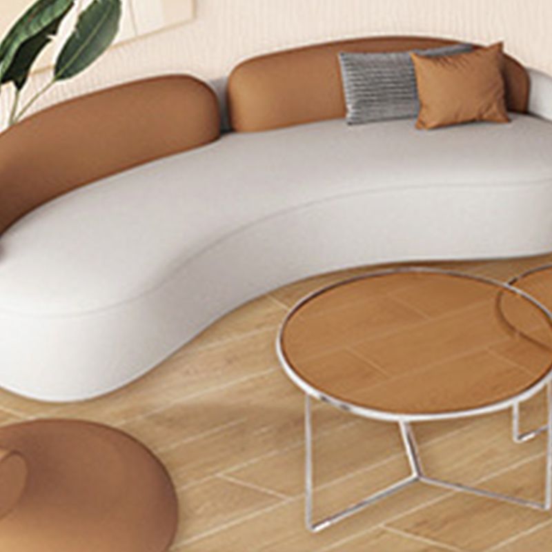 28.34 "Wijd faux leer gebogen bank eigentijdse armloze bank voor woonkamer