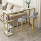 Glam Style Bar Table 42-inch Height Artificial Marble Top Bistro Table Clearhalo 'Bar Furniture' 'Bar Tables' 'bar_tables' 'furn' 'furn_bar_tables' 'Furniture' 'furniture_bar_tables' 'Kitchen & Dining Furniture' 1200x1200_e0d5c2c2-6df4-4916-9a33-96391400c1f6