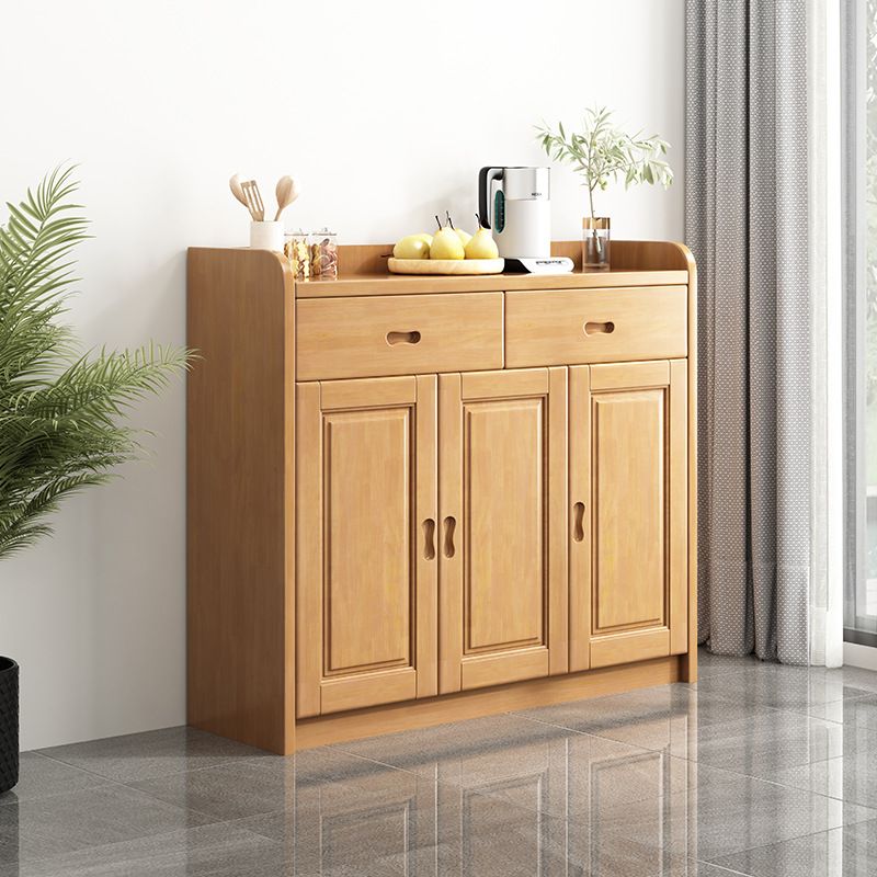 Modern Accent Cabinet with 2 Drawers in Rubberwood Wooden Cabinet Clearhalo 'Cabinets & Chests' 'cabinets_chests' 'furn' 'furn_cabinets_chests' 'Furniture' 'Living Room Furniture' 1200x1200_e0d696ef-7e8d-404e-afae-222f75780f77