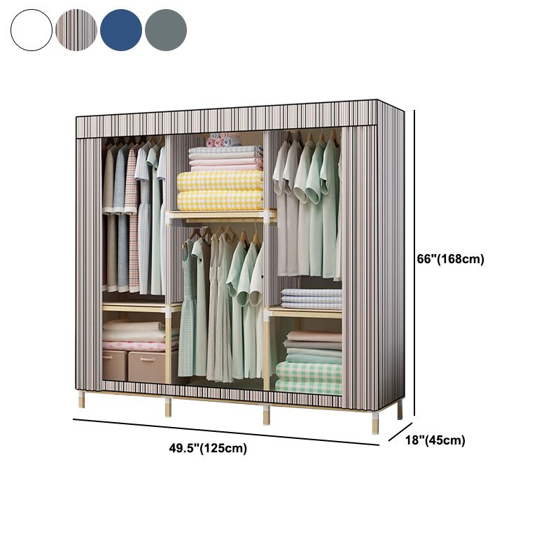 Contemporary Style Wardrobe Armoire Solid Wood Bedroom Wardrobe Closet with Shelves