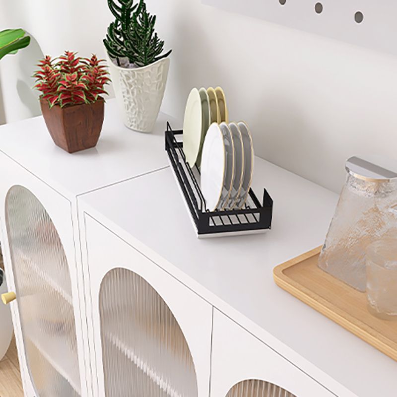 Contemporary Metal China Cabinet Glass Doors Hutch Cabinet for Living Room