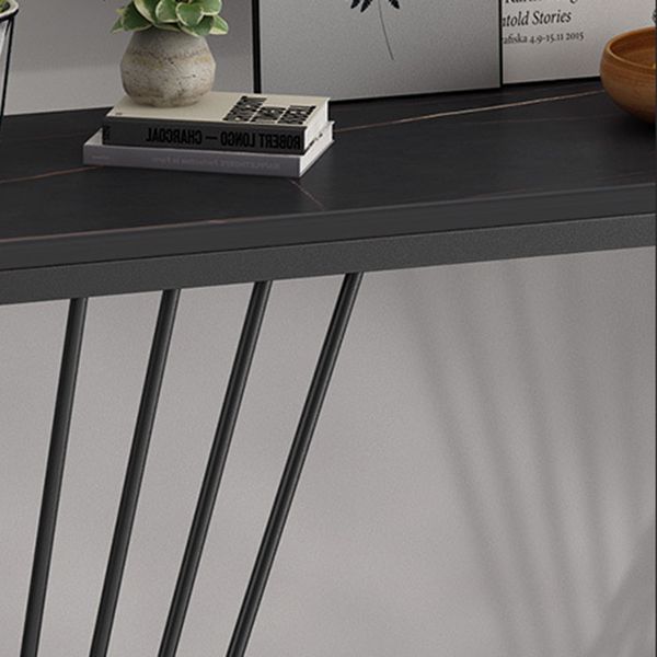 Modern Stone Console Sofa Table Rectangle Iron End Table for Hall Clearhalo 'Console Tables' 'console_tables' 'Entry & Mudroom Furniture' 'furn' 'furn_console_tables' 'Furniture' 1200x1200_e0d92d54-ba69-47b5-b7a5-e3cd7ae698e3