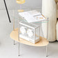 Modern Glass 2-shelf Side Table 4 Legs Sofa Side Accent Table