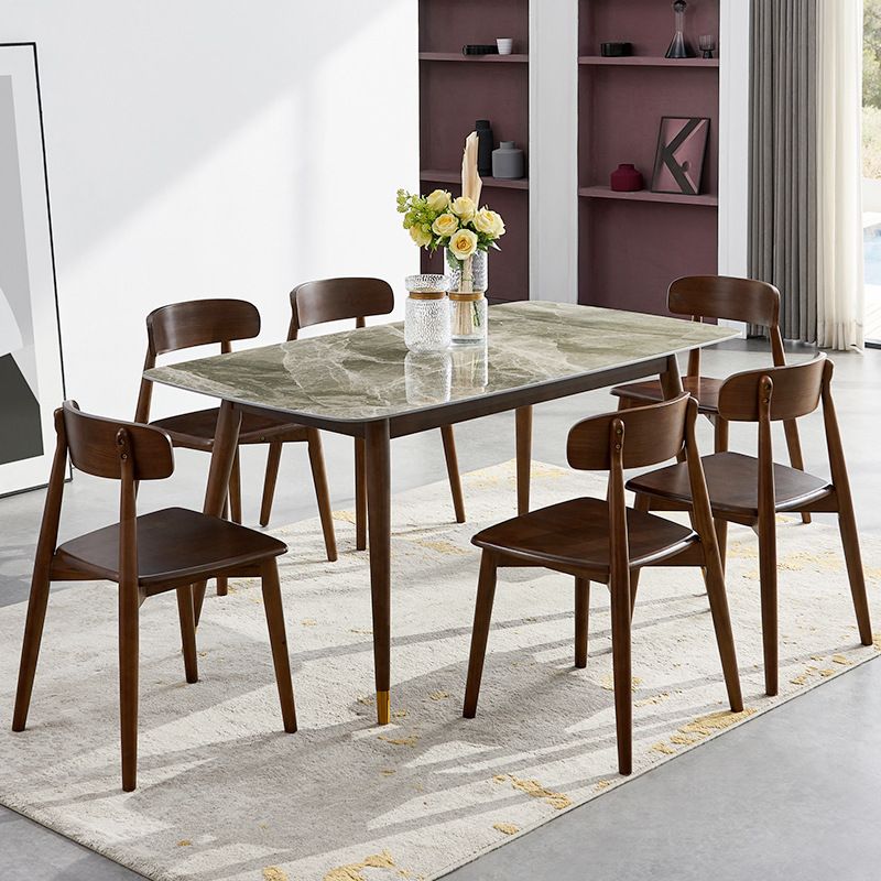 Solid Wood Contemporary Rectangular Dining Table Sintered Stone Top Table with Wood Legs Clearhalo 'Dining Tables & Seating' 'Dining Tables' 'dining_table' 'furn' 'furn_dining_table' 'Furniture' 'furniture_dining_table' 'Kitchen & Dining Furniture' 'kitchen' 'kitchen_dining_table' 1200x1200_e0dad39a-e79a-4969-b3d7-d892f2fa95f2