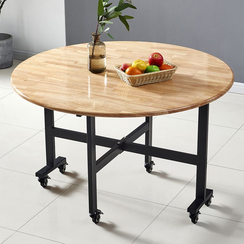 Modern Style Round Solid Wood Dining Table in Natural Color for Dining Room Clearhalo 'Dining Tables & Seating' 'Dining Tables' 'dining_table' 'furn' 'furn_dining_table' 'Furniture' 'Kitchen & Dining Furniture' 1200x1200_e0dbd813-6446-41bd-8494-f569f3979b3d