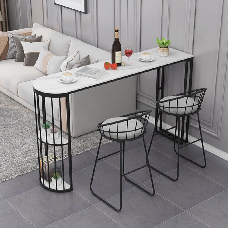Nordic Glam Style Bar Table 42-inch Height Metal Base Bistro Table for Dining Room Clearhalo 'Bar Furniture' 'Bar Tables' 'bar_tables' 'furn' 'furn_bar_tables' 'Furniture' 'furniture_bar_tables' 'Kitchen & Dining Furniture' 'kitchen&dining_furn' 'kitchen' 1200x1200_e0dbfab3-1935-4b84-a39a-8ee1e6cfaf84