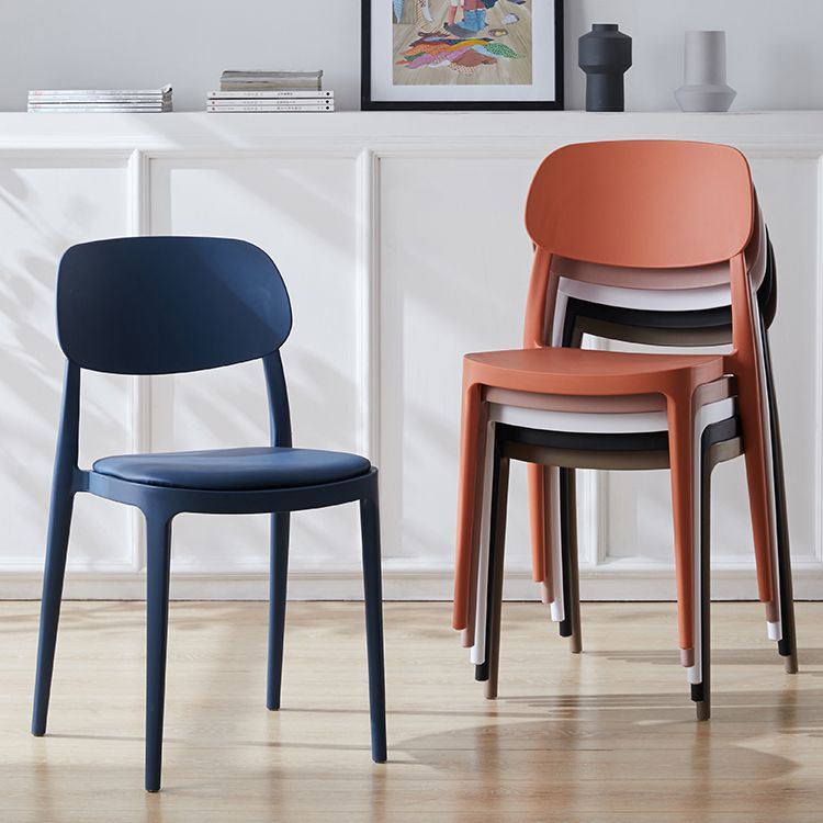 Scandinavian Plastic Armless Dining Chairs Stackable Open Back Side Chair Clearhalo ' kitchen&dining_furn' 'Dining Chairs' 'Dining Tables & Seating' 'dining_chair' 'furn' 'furn_dining_chair' 'Furniture' 'furniture_dining_chair' 'Kitchen & Dining Furniture' 'kitchen' 1200x1200_e0dcd67b-abd2-4a39-9d85-6af196615a2c