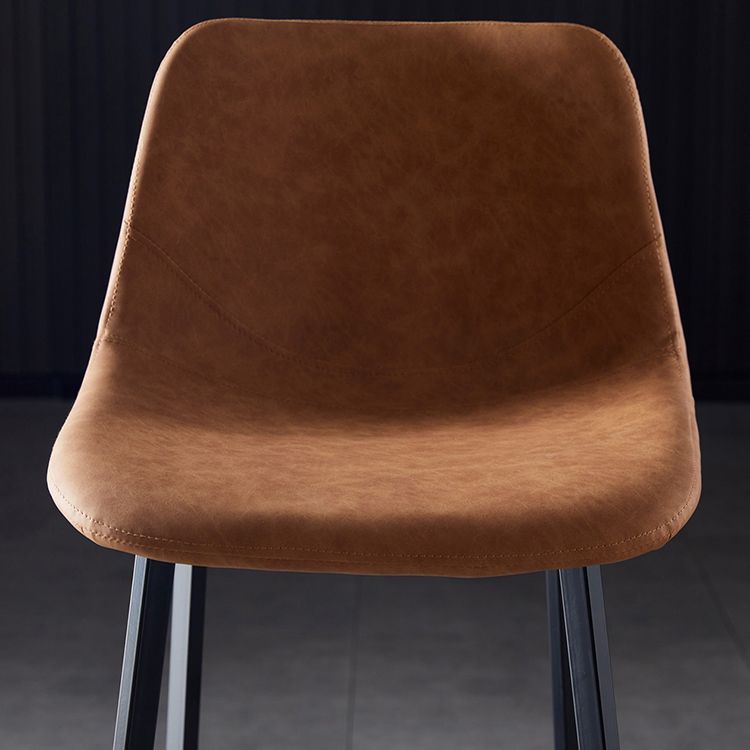 Scandinavian Bristol Low Back Stool Matte Finish Leather Barstool Clearhalo 'Bar Furniture' 'Bar Stools' 'bar_stools' 'furn' 'furn_bar_stools' 'Furniture' 'furniture_bar_stools' 'Kitchen & Dining Furniture' 1200x1200_e0df625c-5e42-4630-9475-8ec588b67dd0
