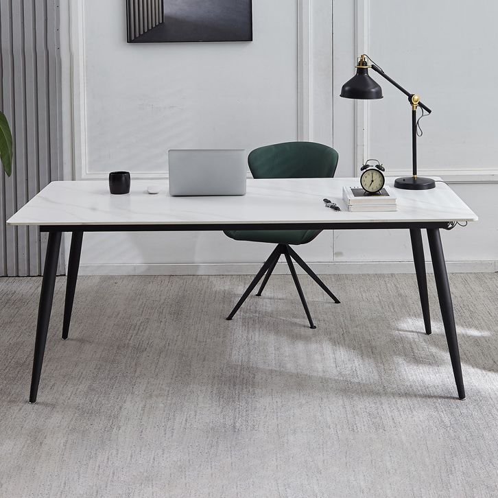 Rechthoekige eigentijdse schrijfbureau Parsons kantoor bureau met metalen benen