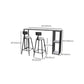 Modern Bar Table Set 1/3 Pieces Faux Marble Rectangle Bistro Set for Indoor
