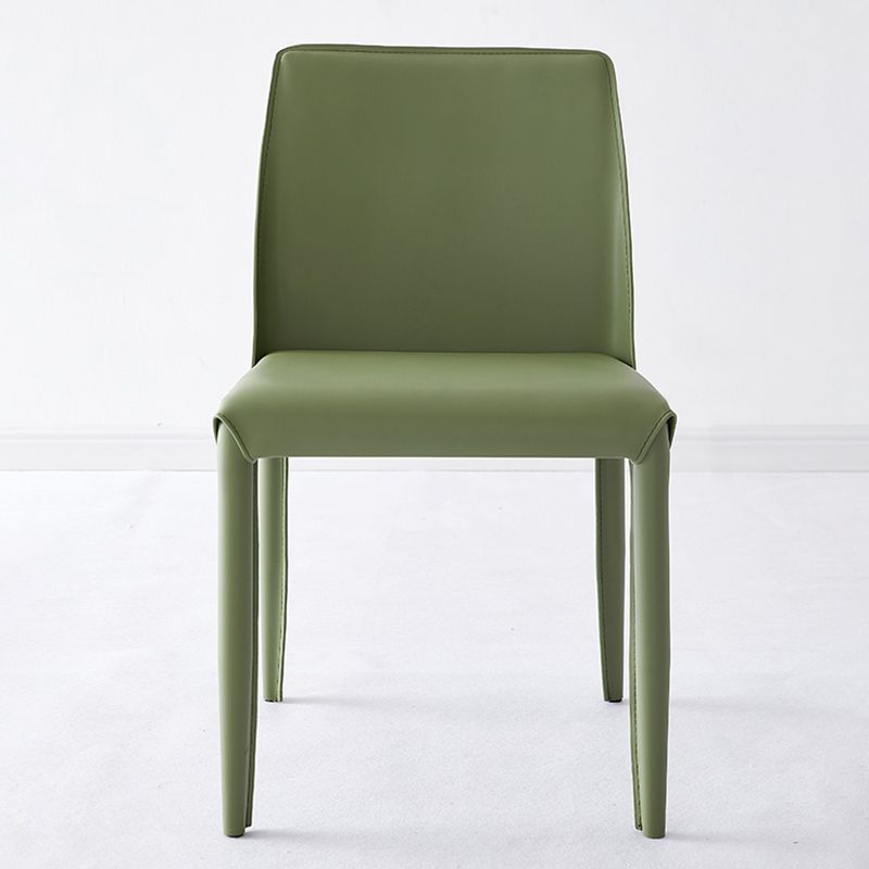 Faux Leather Armless Dining Chairs Contemporary Home Side Chair