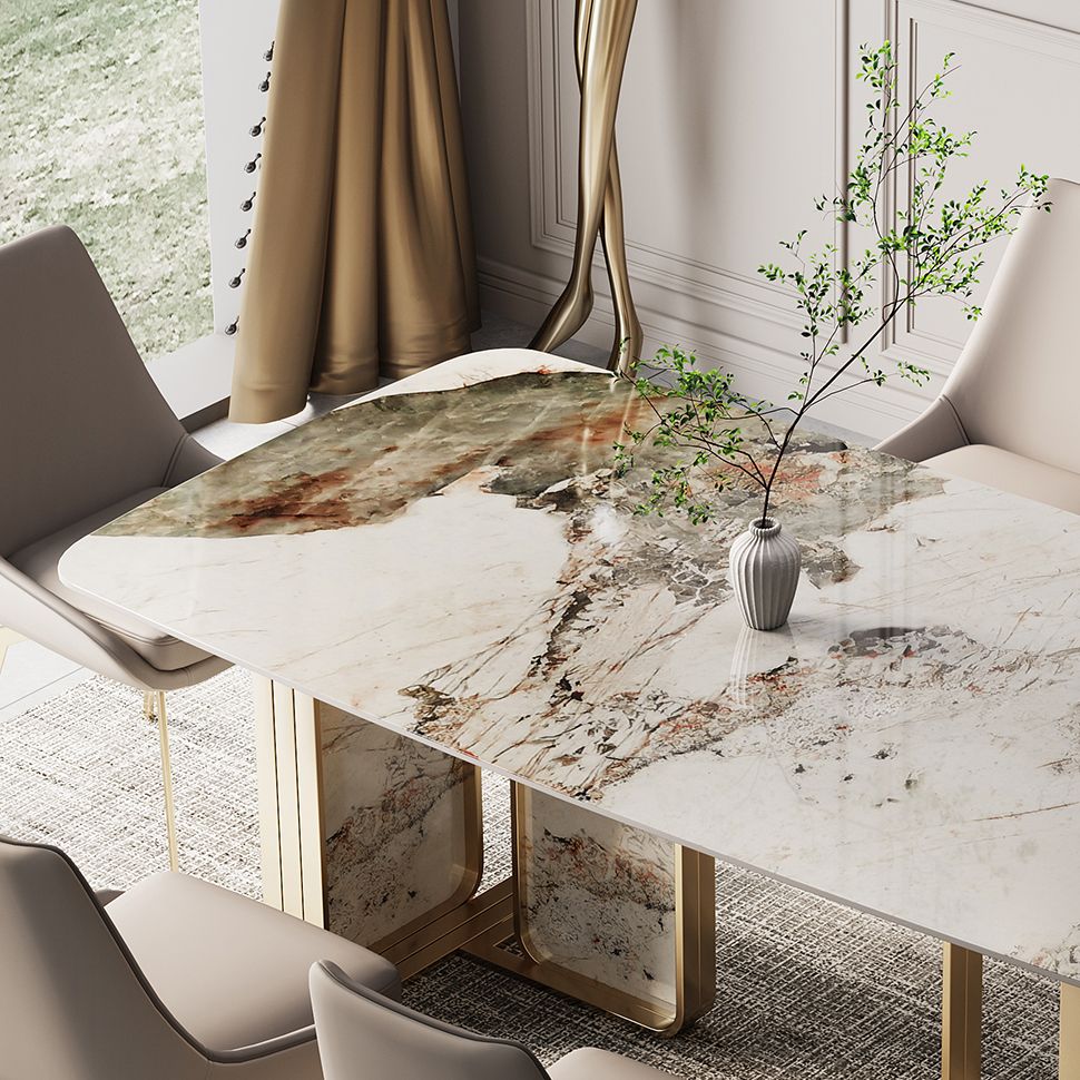 Traditional Luxury Dining Site Table Rectangle Stainless Steel Table Clearhalo 'Dining Tables & Seating' 'Dining Tables' 'dining_table' 'furn' 'furn_dining_table' 'Furniture' 'Kitchen & Dining Furniture' 1200x1200_e0e0da85-4365-447a-b8b4-27051a0bc88d