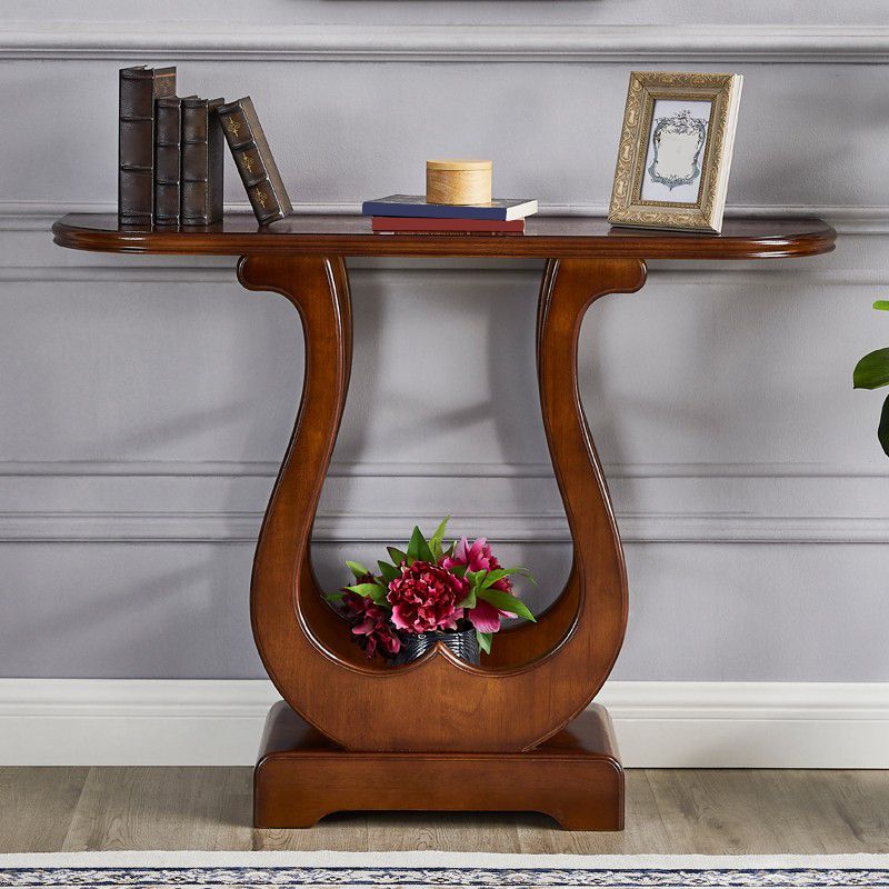 Mesa de consola de 31.5 pulgadas de altura Madera de madera maciza Mesa Fin de Luna para Hall
