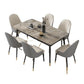 Mesa de comedor rectangular de 4 patas, mesa de piedra moderna para cocina